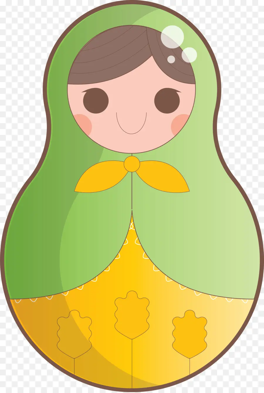 Boneka Matryoshka Kuning，Rusia PNG