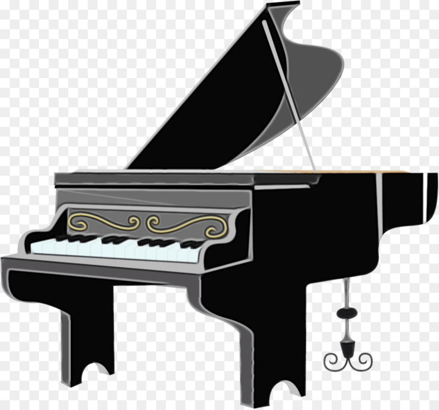 Grand Piano Dengan Bunga，Piano PNG