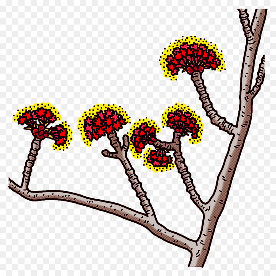 Desain Bunga Kartun Pohon Gambar Png