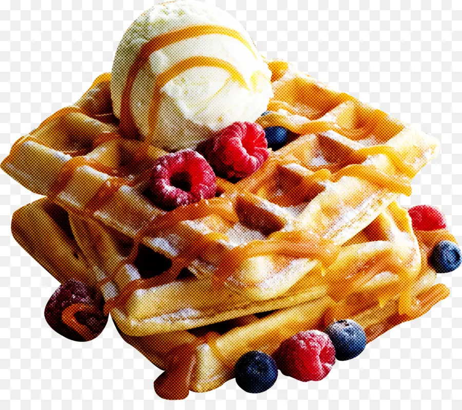 Wafel Dengan Berry，Hidangan Penutup PNG