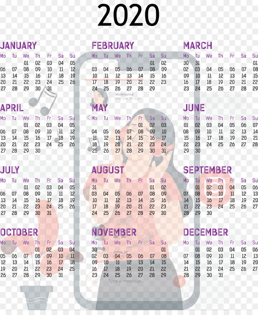 Sistem Kalender，Ungu PNG