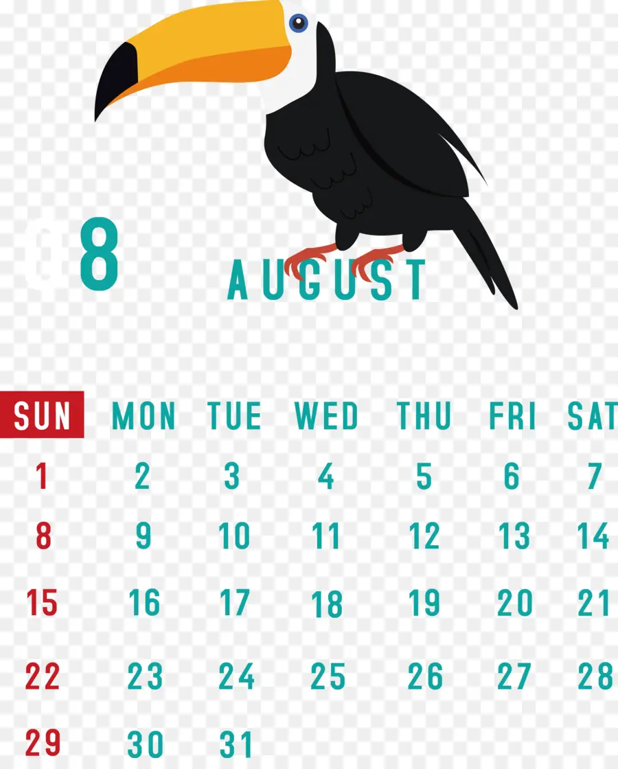 Kalender，Agustus PNG