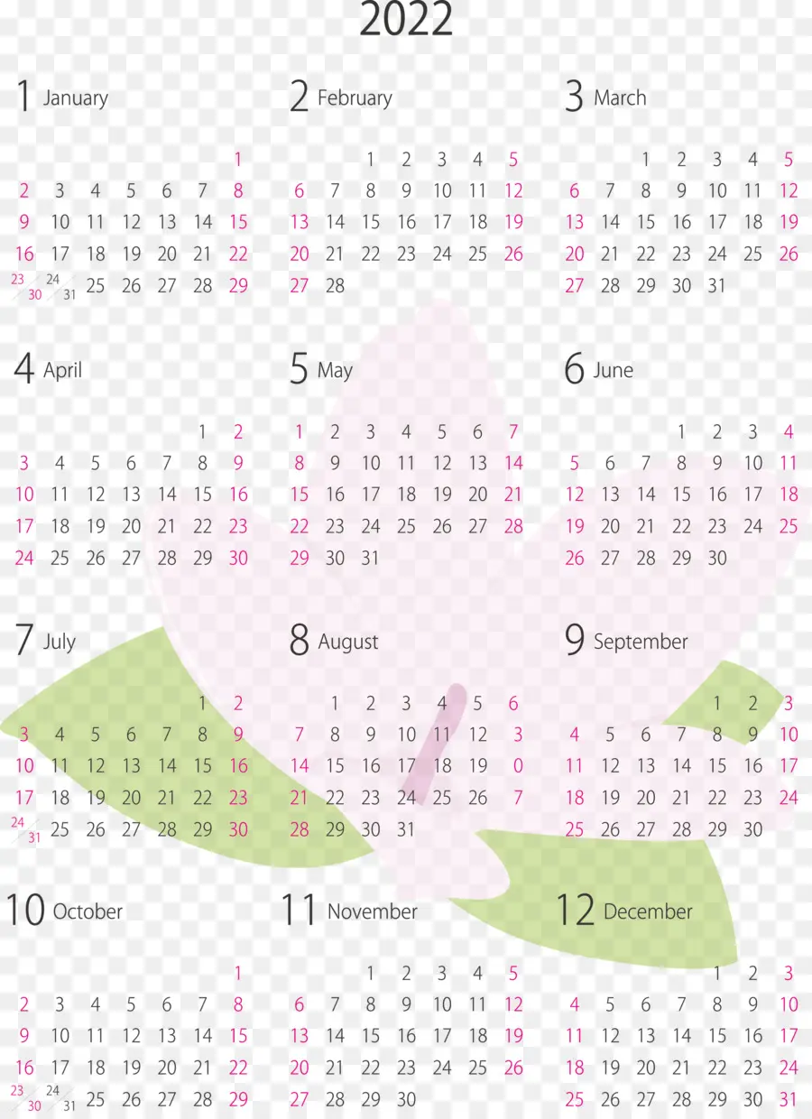 Kalender，2022 PNG