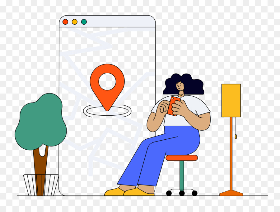 Orang Dengan Telepon，Pin Lokasi PNG