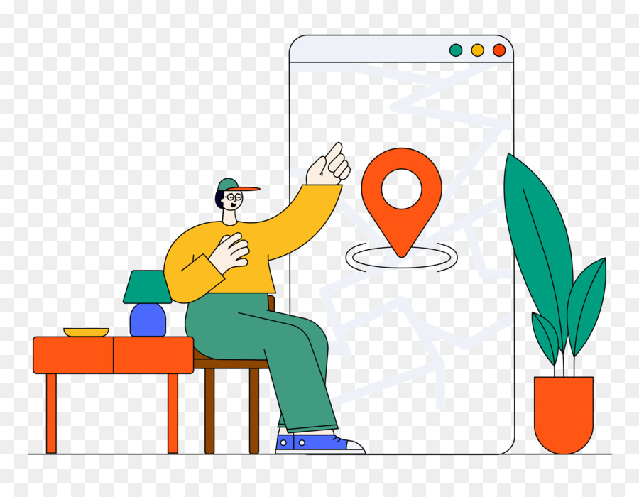 Orang Dengan Telepon，Pin Lokasi PNG