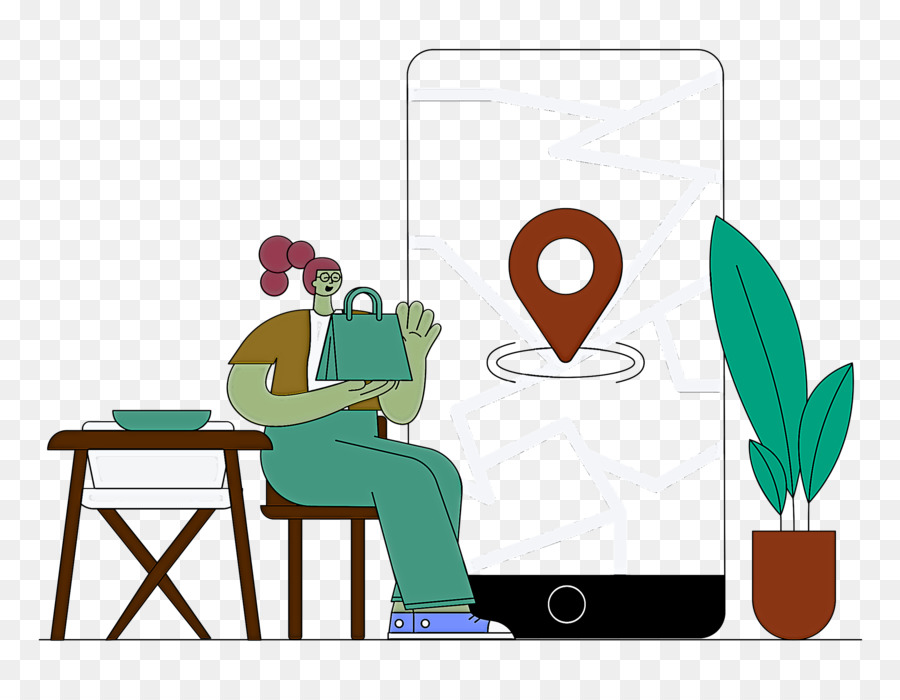 Orang Dengan Telepon，Pin Lokasi PNG