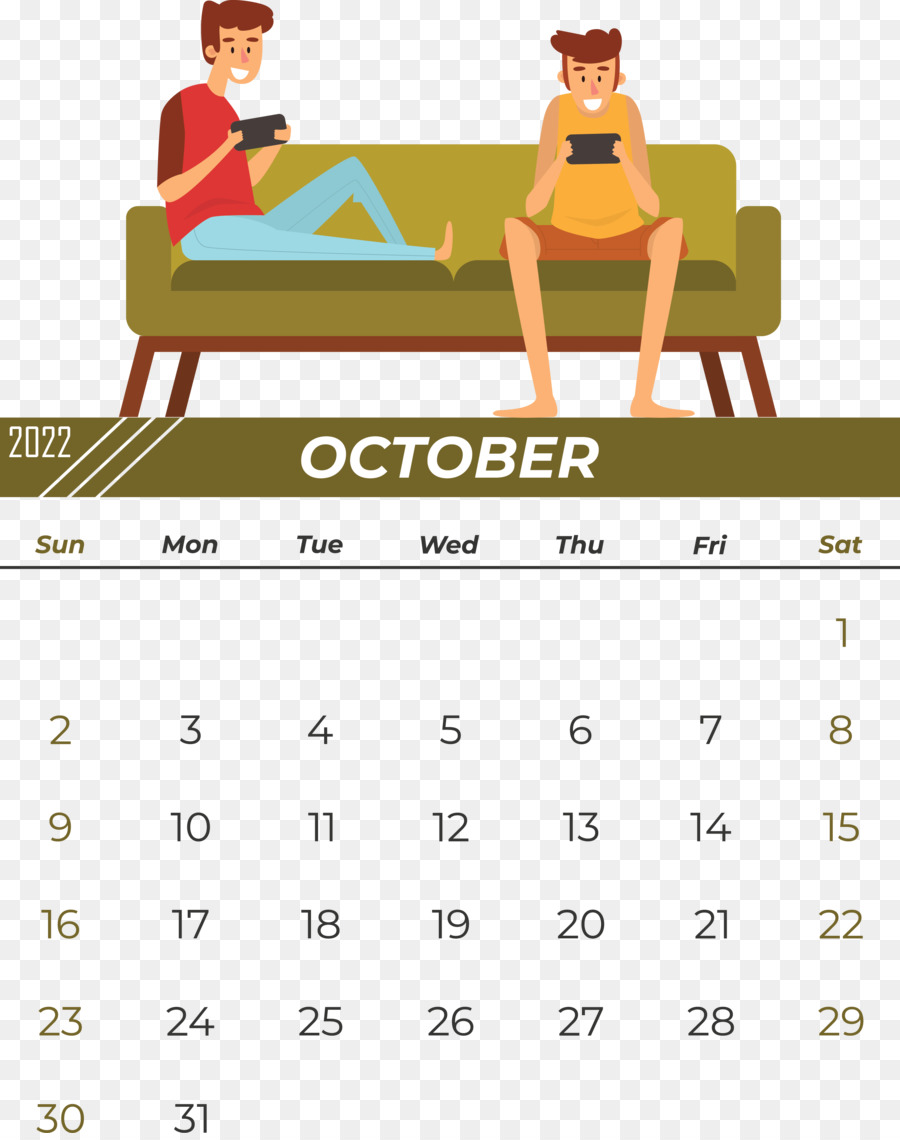 Kalender Oktober，2022 PNG