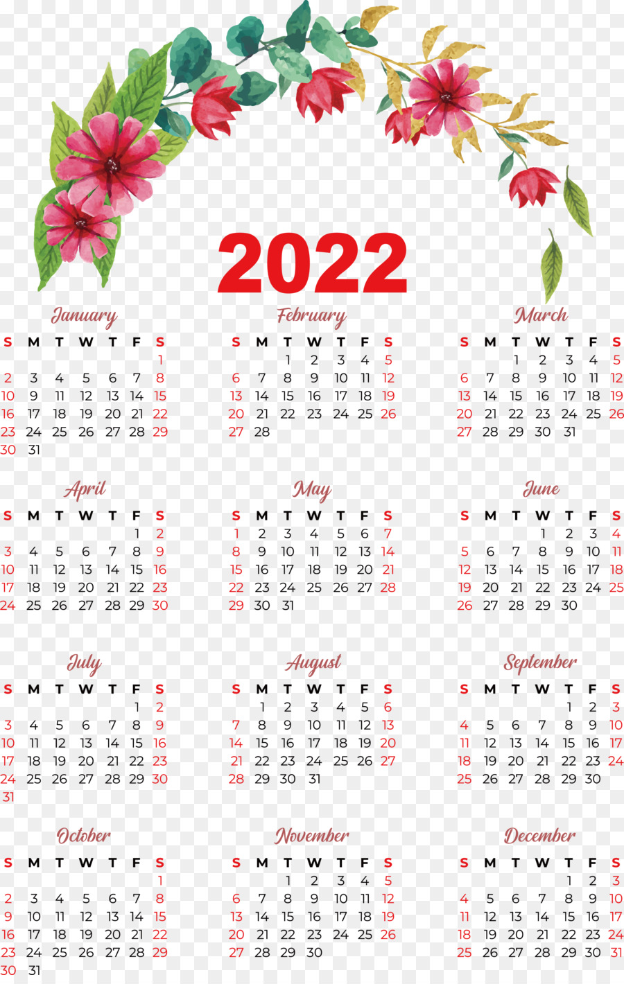 Bunga，Kalender PNG