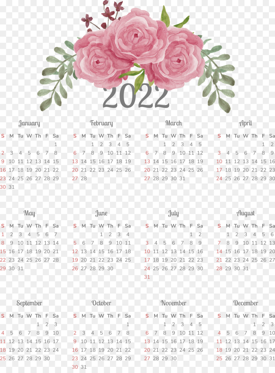 Desain Bunga，Kalender PNG