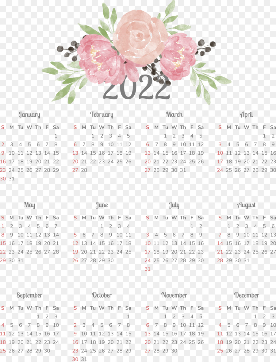 Desain Bunga，Kalender PNG