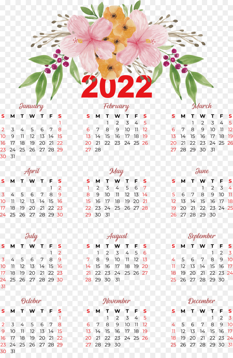 Bunga，Kalender PNG