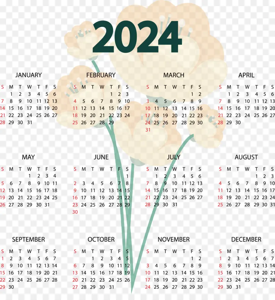 Kalender 2024，Bulan PNG