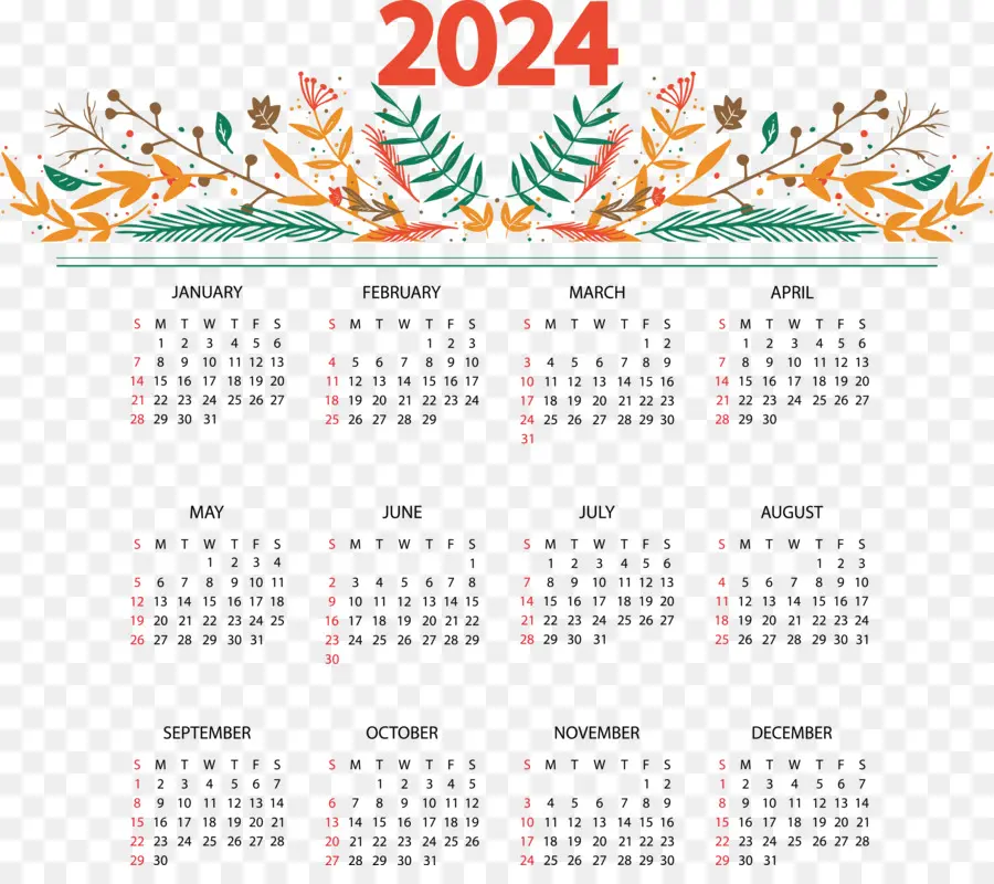 Kalender 2024，Tanggal PNG