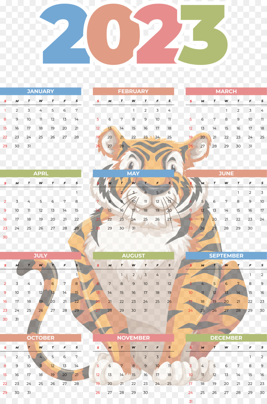 Harimau，Flashcard PNG