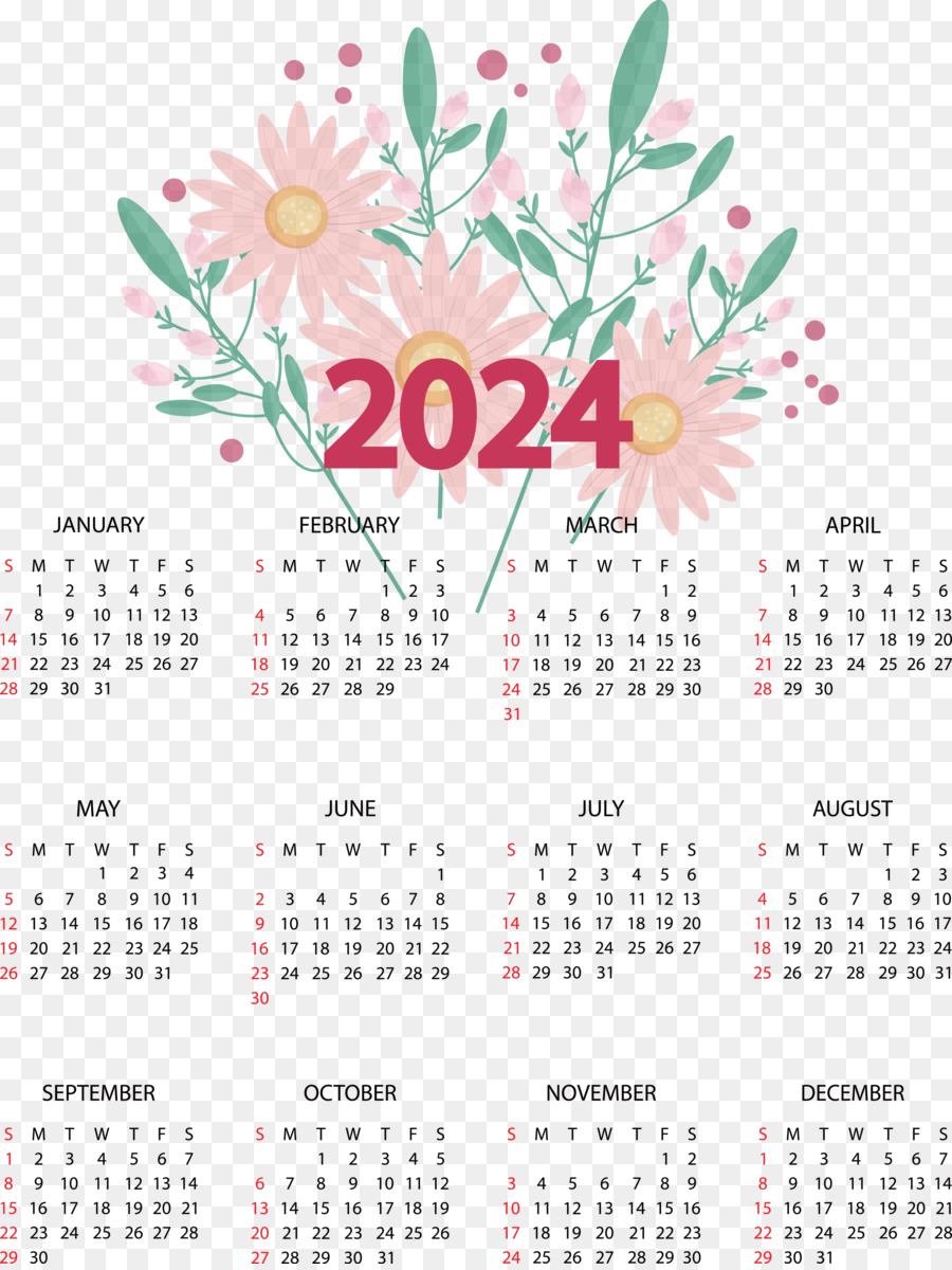 Kalender，Tanaman Pot Berbunga 2 PNG