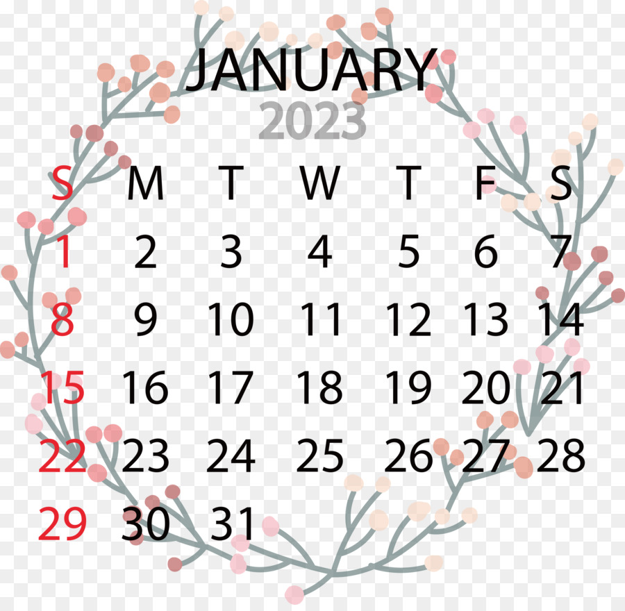 Kalender Januari，2023 PNG