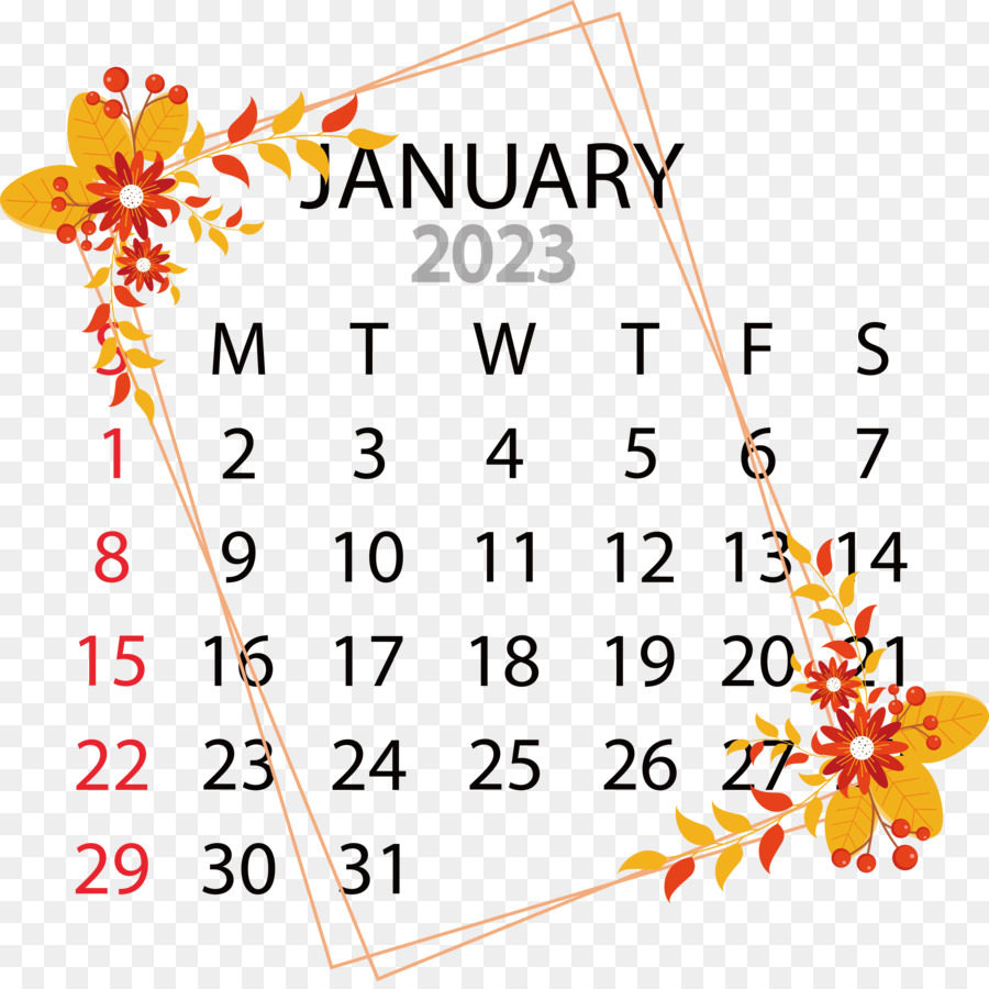 Kalender Januari，2023 PNG