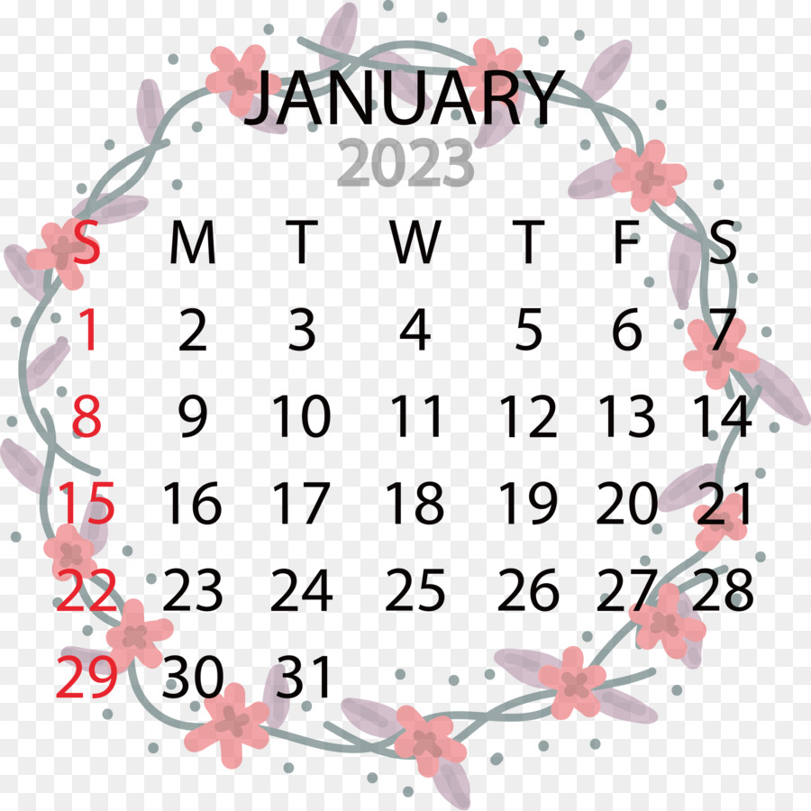 Kalender Januari，2023 PNG