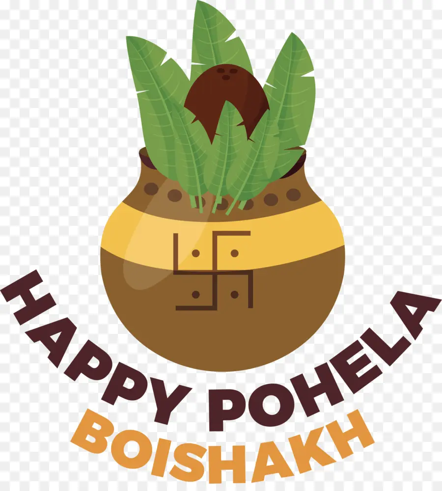 Pohela Boishakh，Pot Dengan Daun PNG