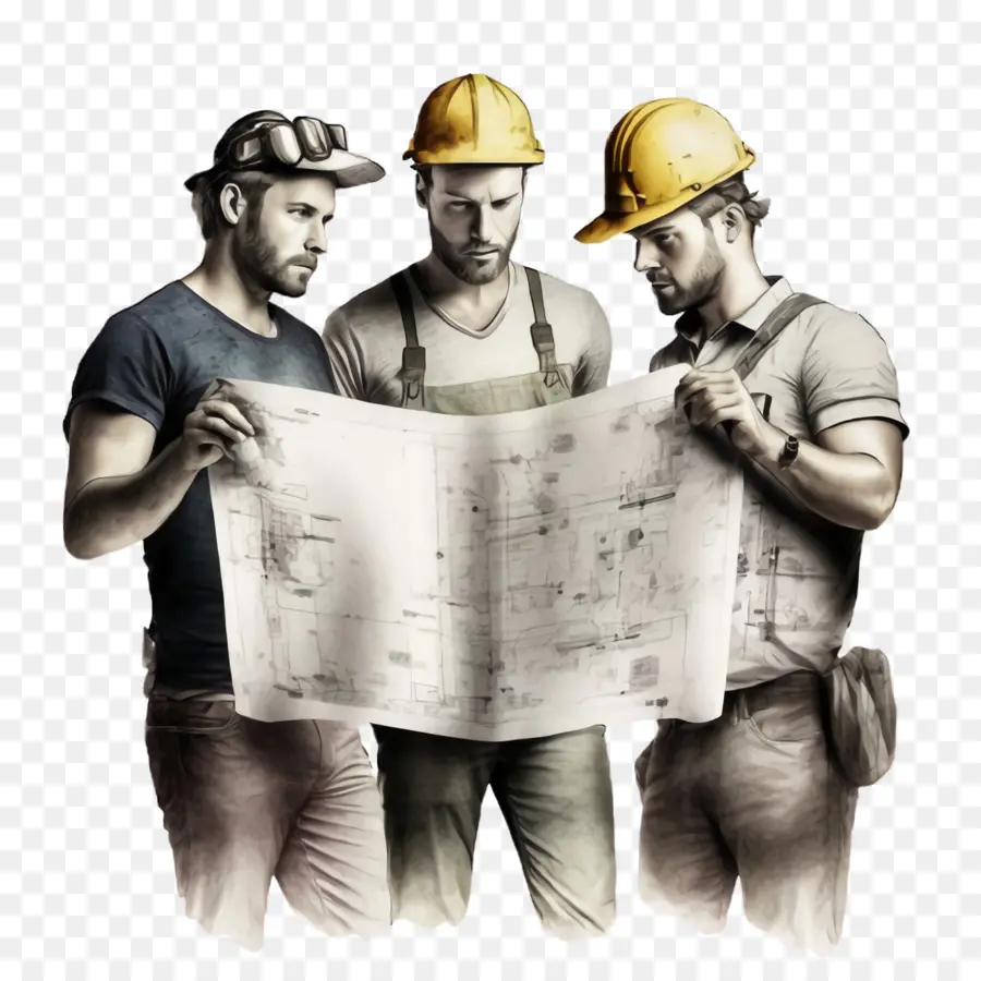 Tiga Pekerja Konstruksi，Peta Kerja PNG