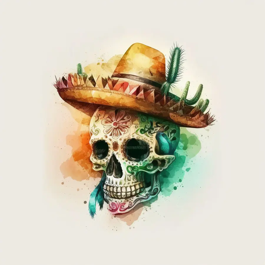 Cinco De Mayo，Tengkorak Yang Dihiasi PNG