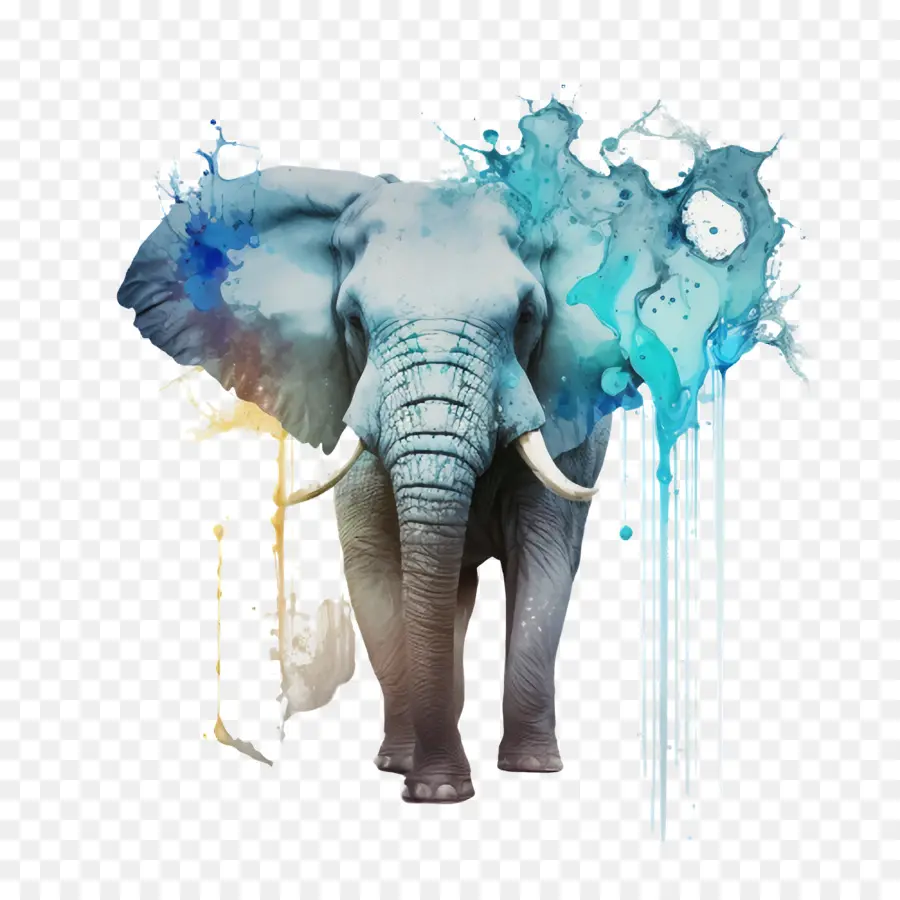 Gajah Abstrak，Air Penyemprotan Gajah PNG