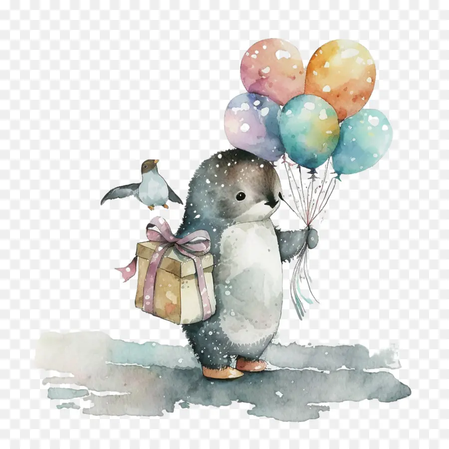 Hari Penguin Sedunia，Penguin Dengan Balon PNG