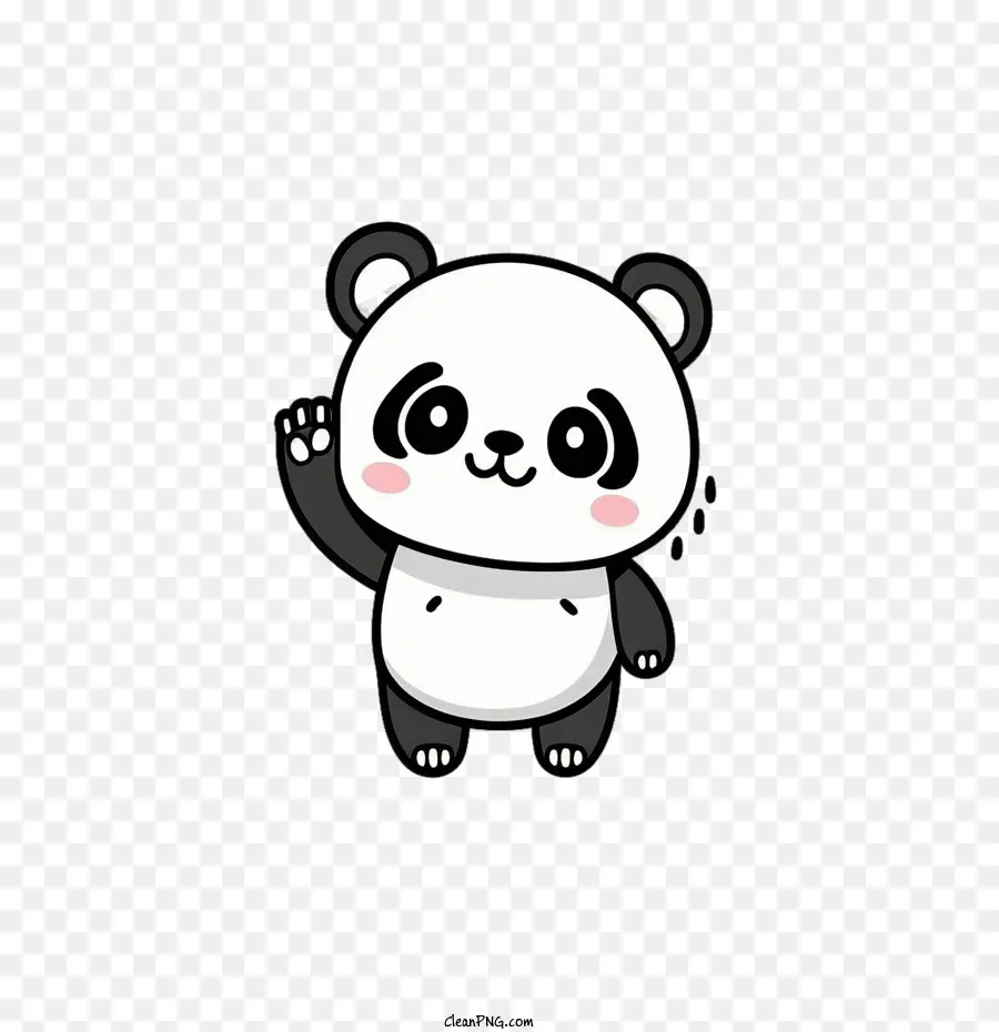 Panda Yang Lucu，Melambai PNG