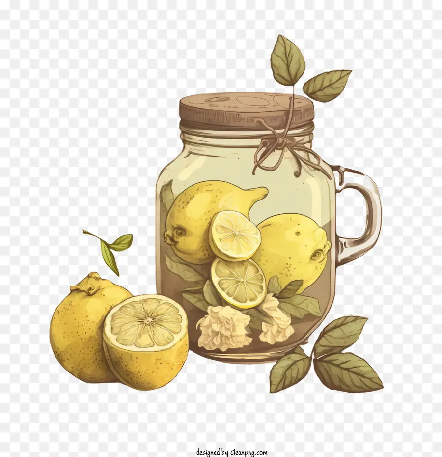 Lemon Kartun，Toples Kaca PNG