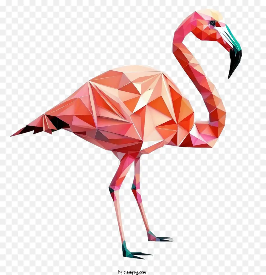 Flamingo Sederhana，Flamingo Geometris PNG