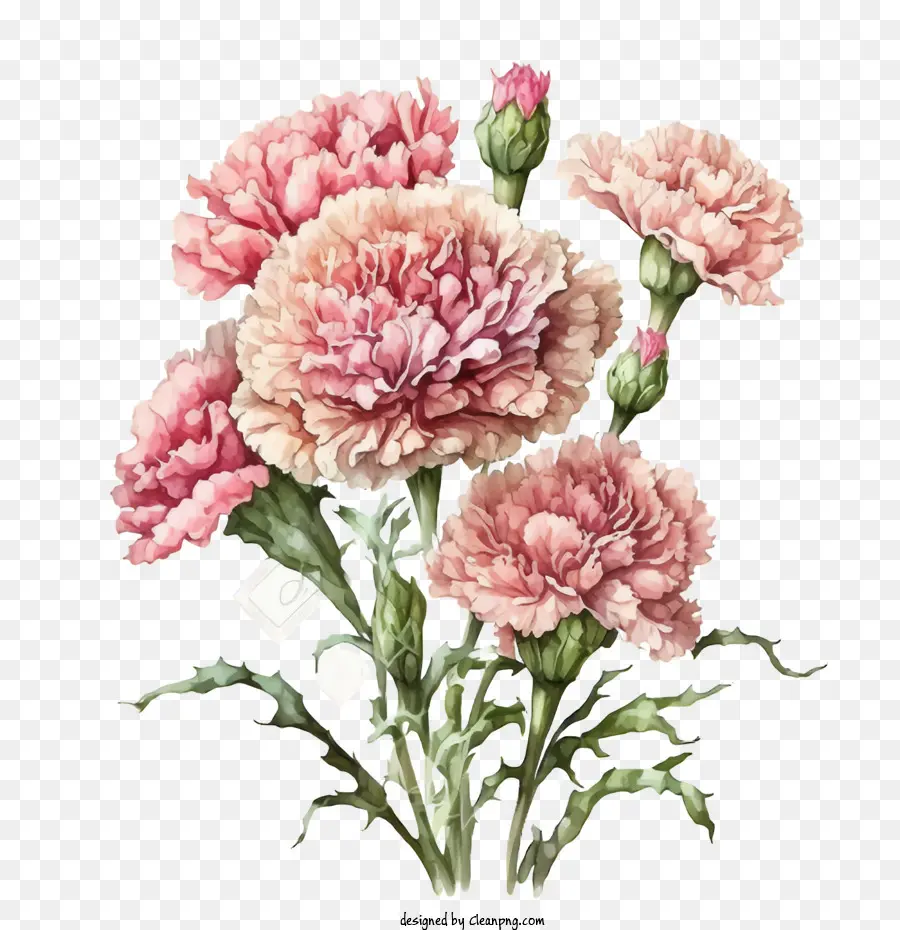 Carnations Cat Air，Anyelir Merah Muda PNG