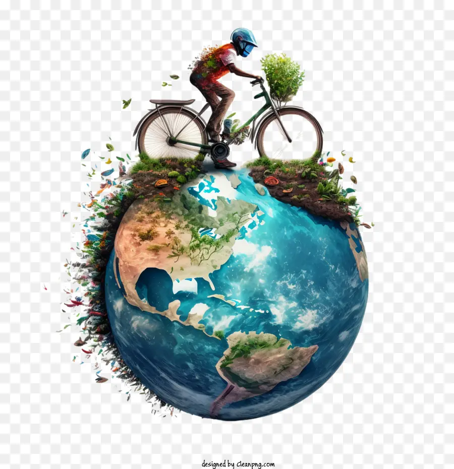 Hari Carfree Dunia，Sepeda Hijau PNG