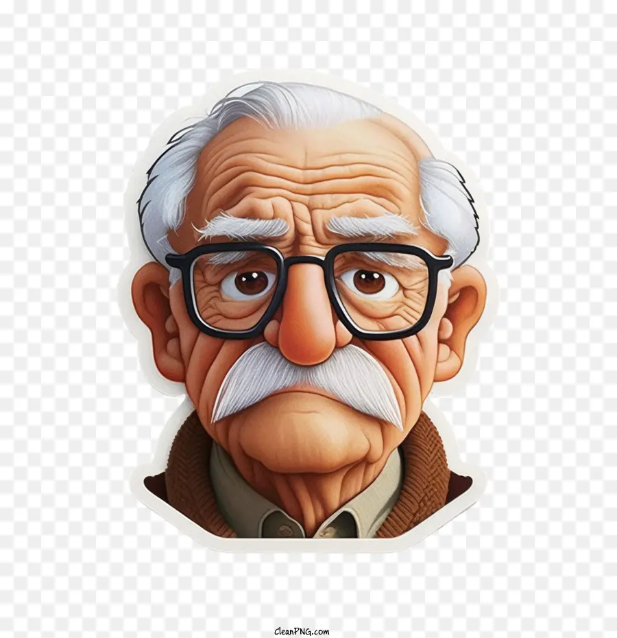 Kakek Pixar，Wajah Kakek PNG