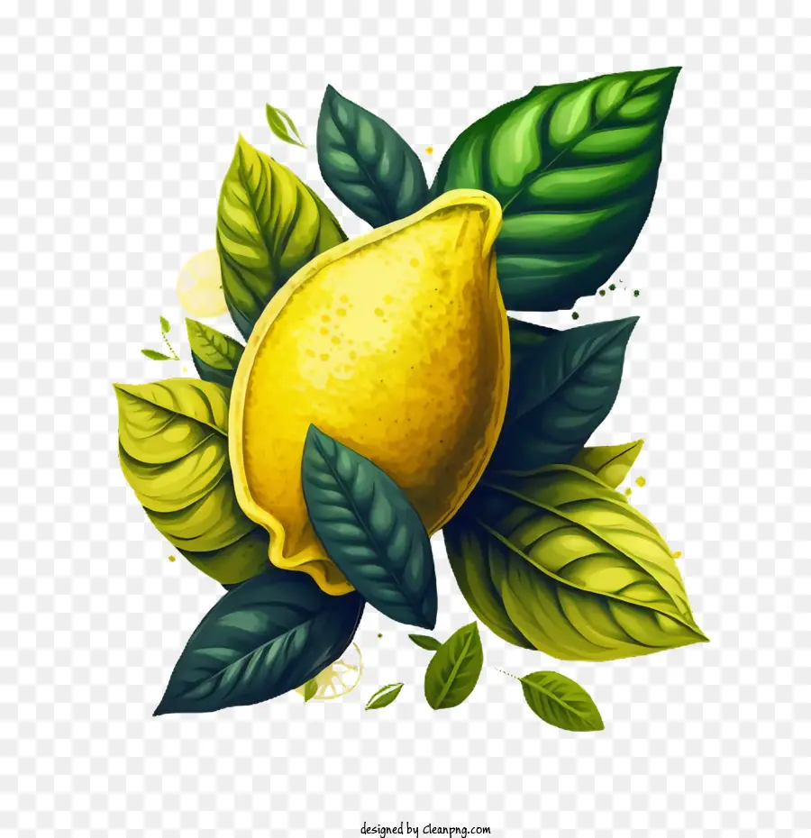 Warna Lemon Tahun 90 An，Lemon Dengan Daun PNG