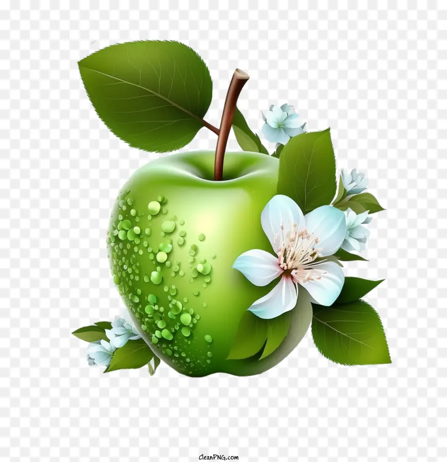 Apel Hijau，Apple Bunga PNG