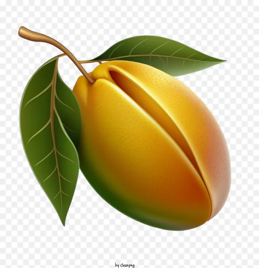 Mangga Kartun，Mangga Dengan Daun PNG