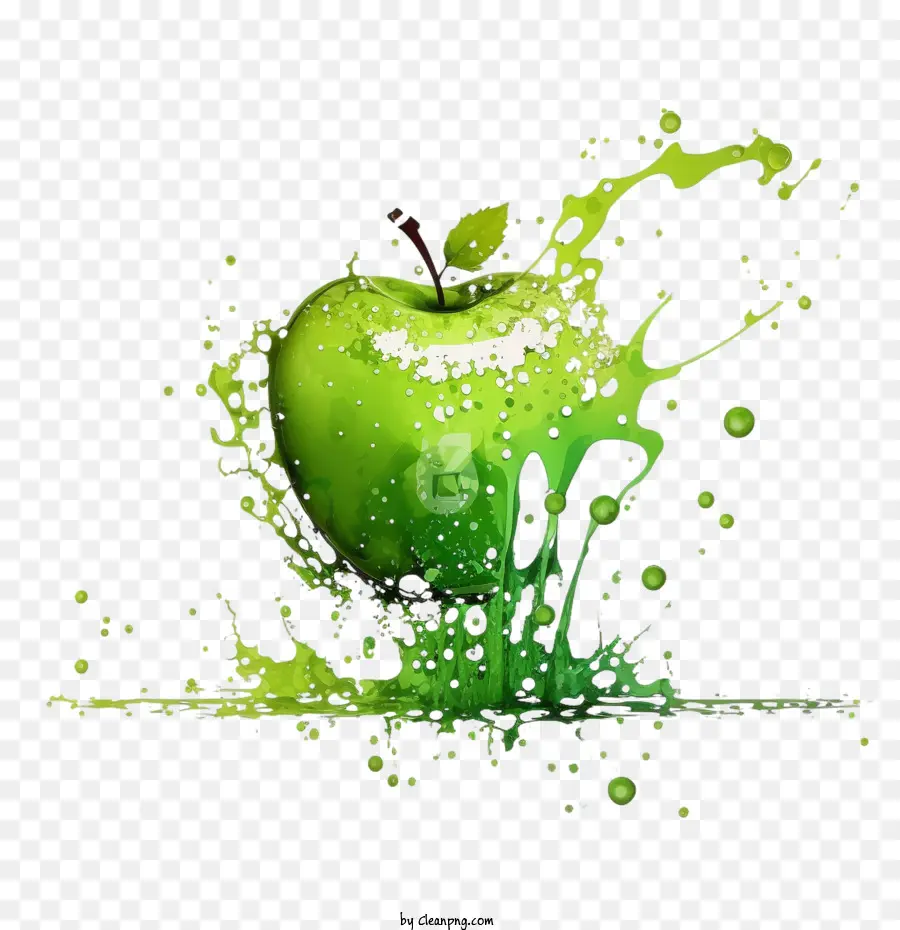 Apple In Splash，Cat Air Apple PNG