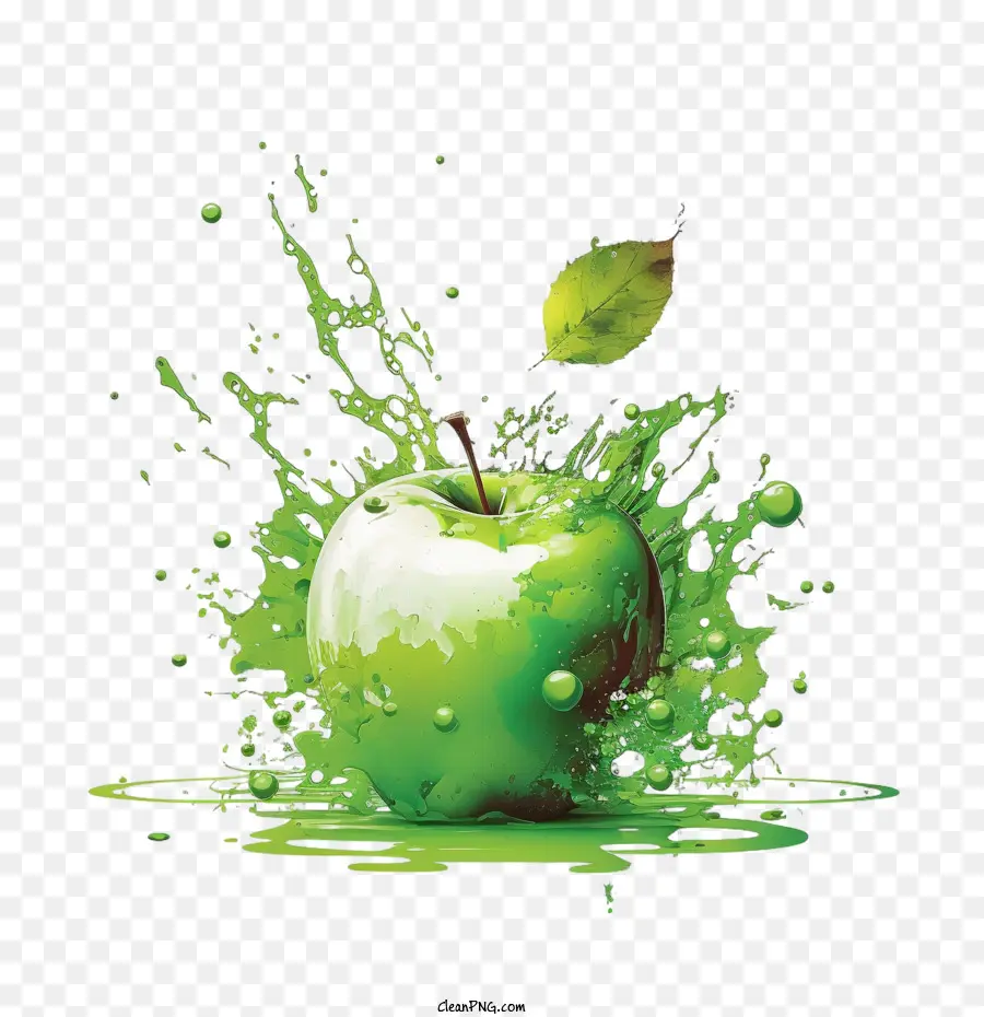 Apple In Splash，Cat Air Apple PNG