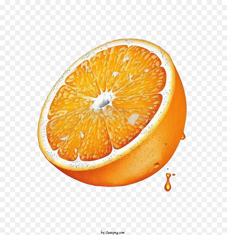 Setengah Jeruk，Oranye Yang Digambar Tangan PNG