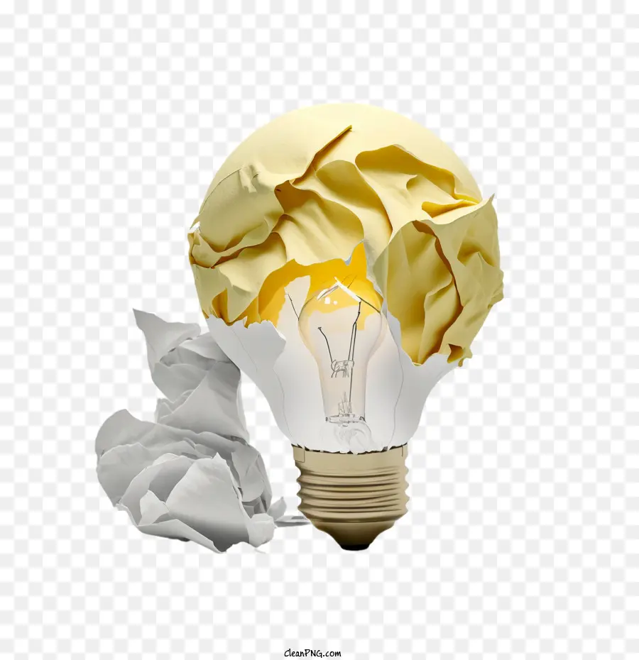 Lampu，Bola Lampu Dengan Kertas PNG
