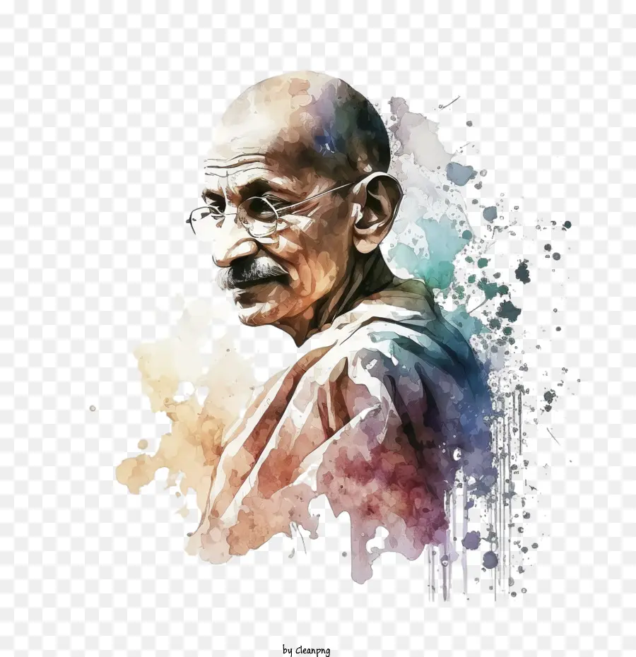 Mahatma Gandhi Jayanti，Potret Cat Air PNG