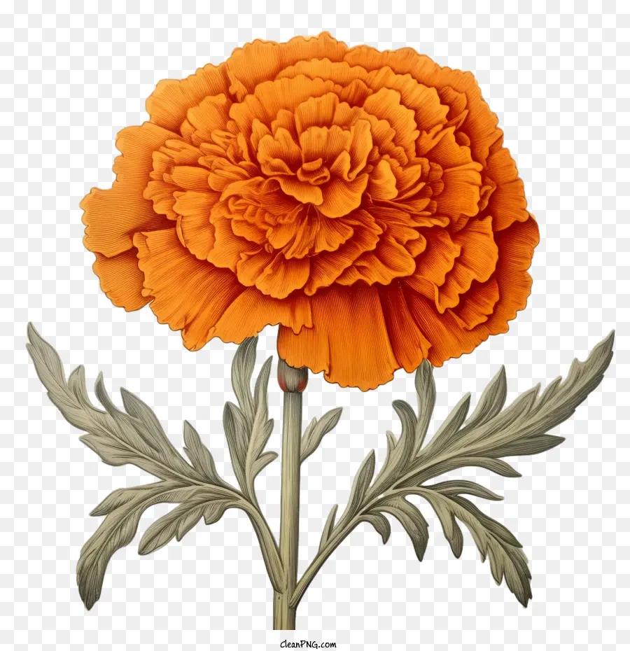 Bunga Marigold Vintage，Bunga Marigold PNG