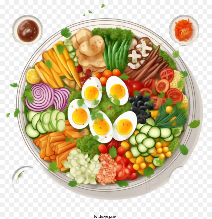 Makanan Korea，Piring Salad PNG