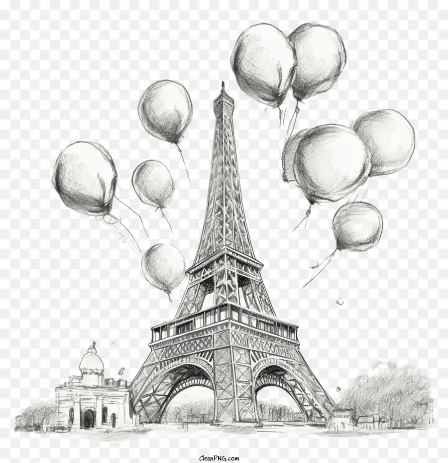 Menara Eiffel，Balon PNG