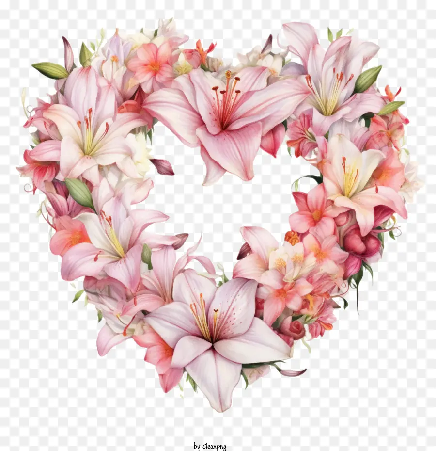 Bunga Lily，Bunga Hati PNG