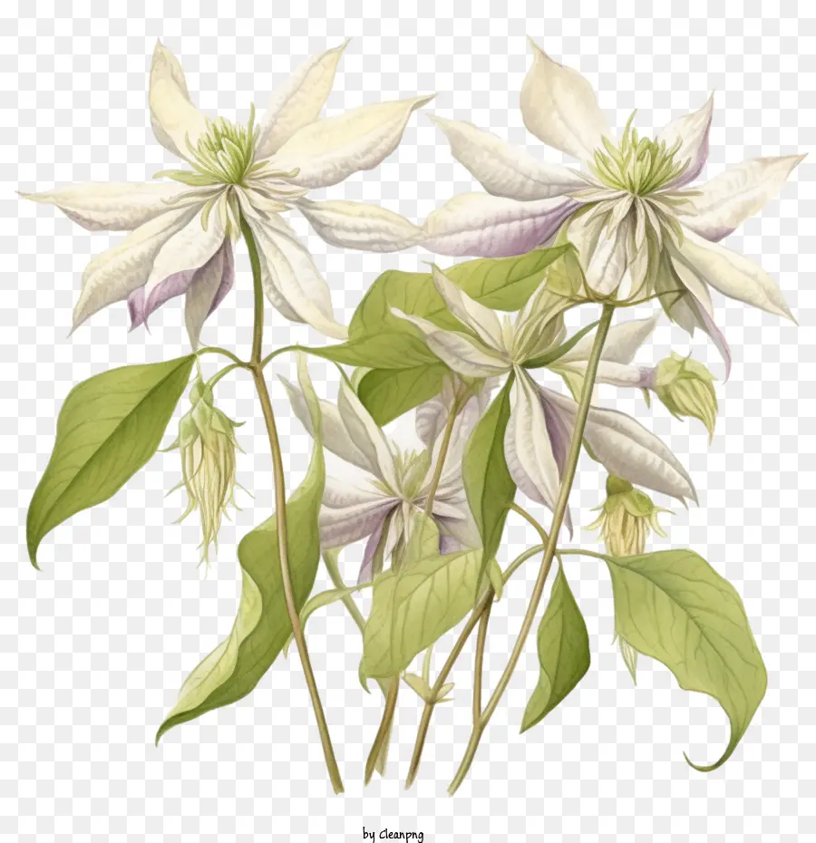 Bunga Clematis，Bunga PNG