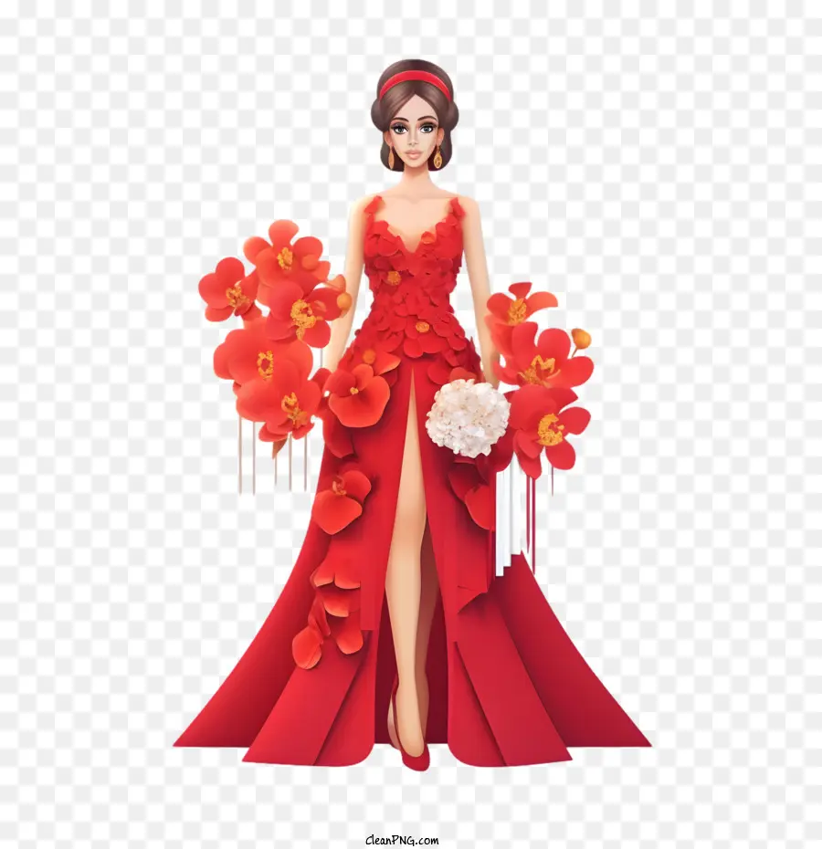 Gaun Pengantin，Gaun Merah PNG