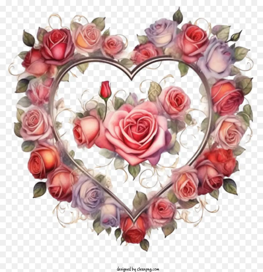 Rose Jantung，Bunga Hati PNG
