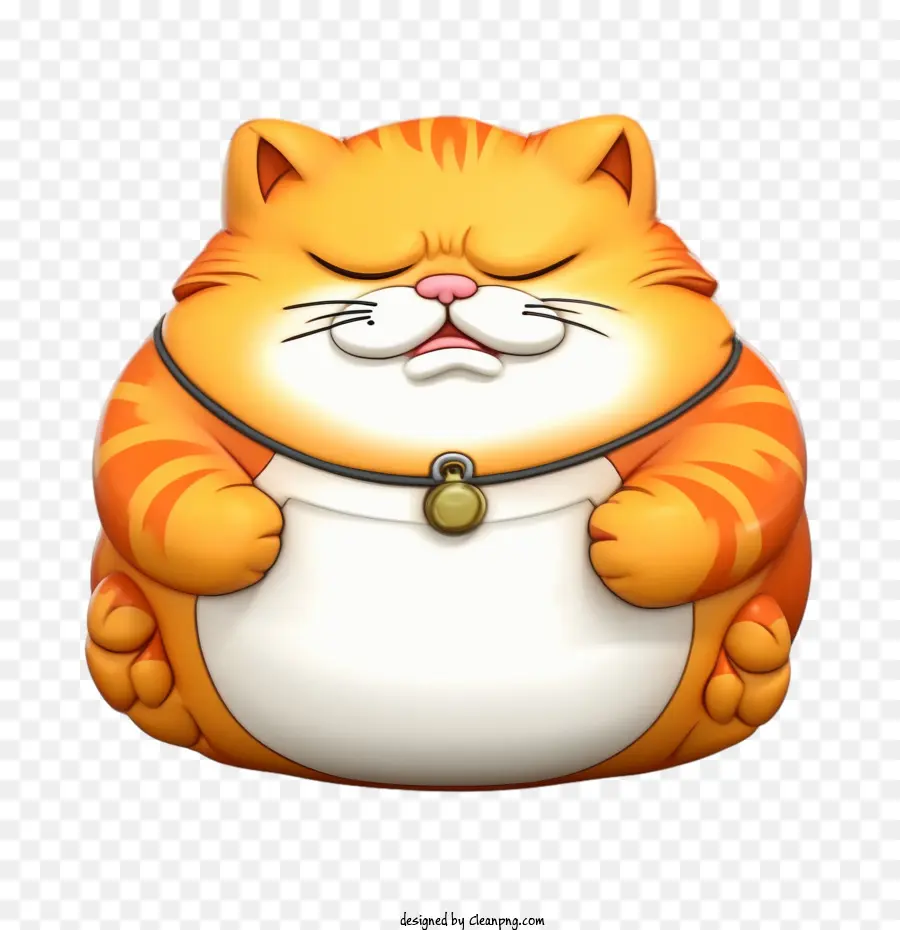 Emoji Kucing，Kucing Oranye Gemuk PNG