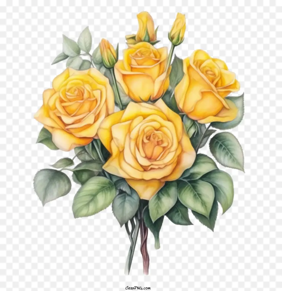 Mawar Kuning，Bunga PNG